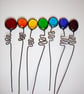Stained glass flower pot plant stake, all rainbow colours sun catcher, plant acc - Image 7