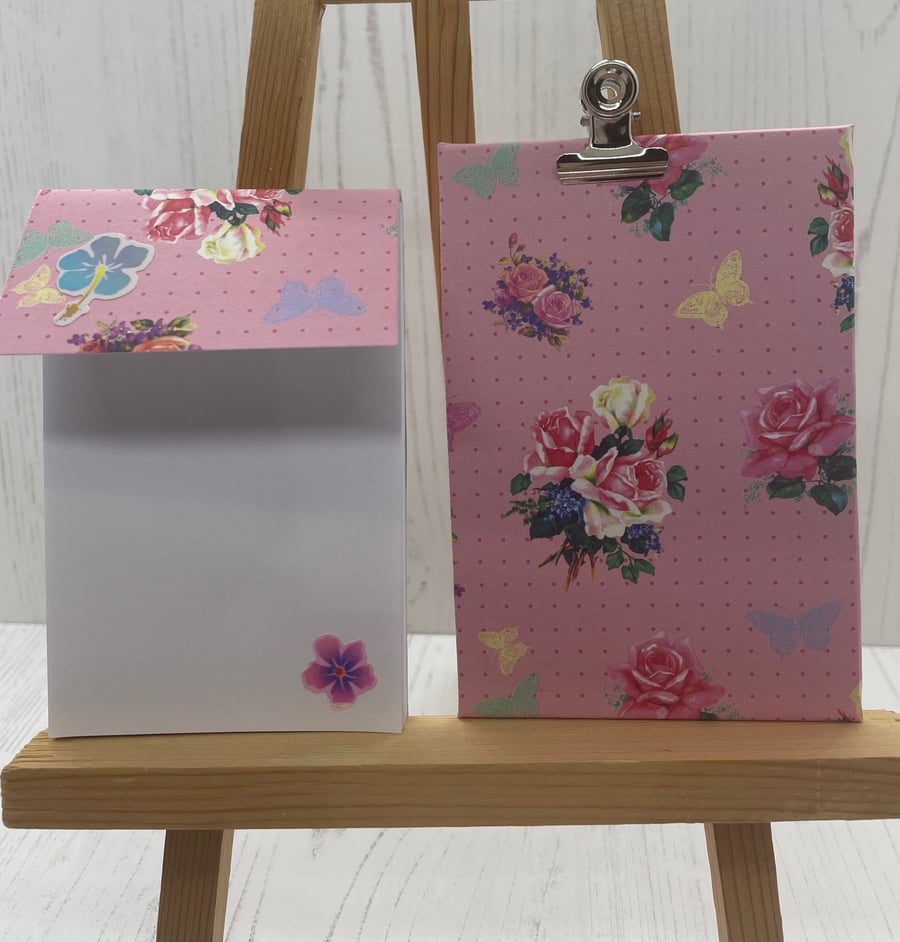 Simply Floral Notepad and Clipboard B7 - Folksy