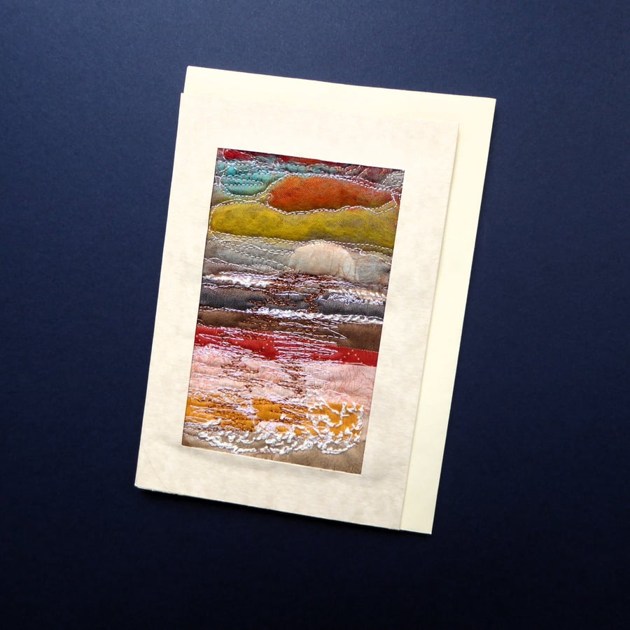 Individually Hand Crafted Textile Blank Card