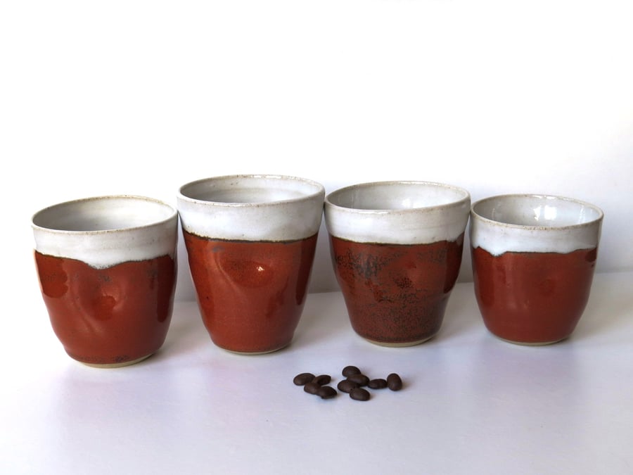  Russet Set of 4 Mini Tumblers -  espresso cups, hot toddies, chocolate mousse
