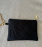 Black Silk style evening or prom bag with quilting detail