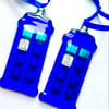 Fused glass dichroic tardis police box sun catcher tree decoration 