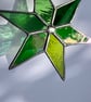 Patchwork Green Stained Glass Star decoration - each unique - Image 2