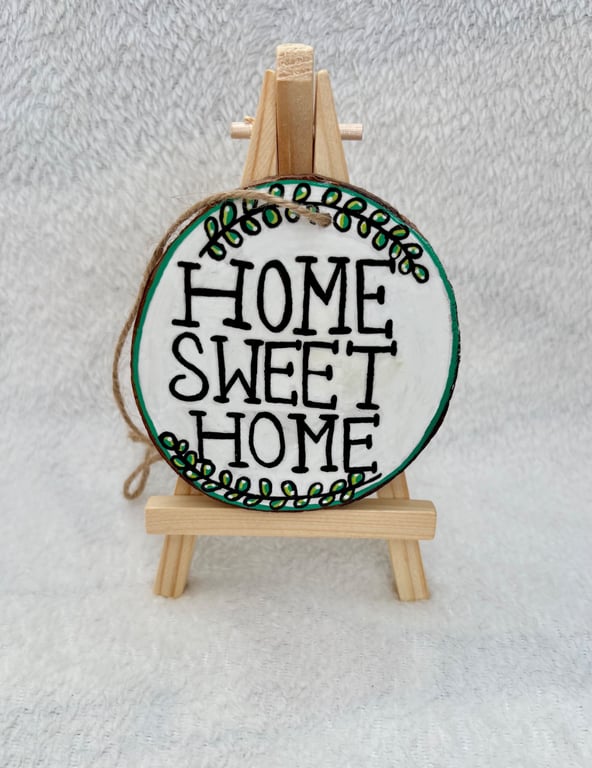 Home Sweet Home Wood Slice Hanging Ornament