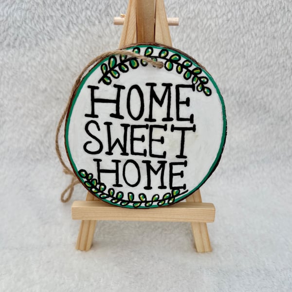 Home Sweet Home Wood Slice Hanging Ornament