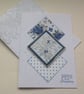  CHRISTMAS CARDS,( pack of 4, large ) Poinsettias . Blue and Silver. - Image 4