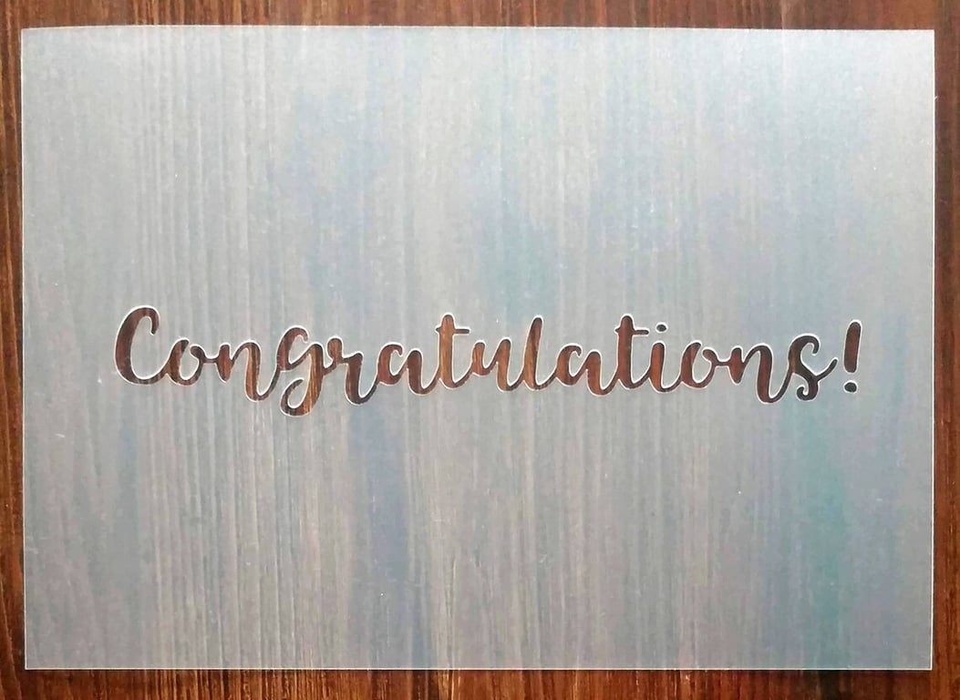 Congratulations! A5 Stencil Mask Reusable PP Sheet for Arts & Crafts, DIY