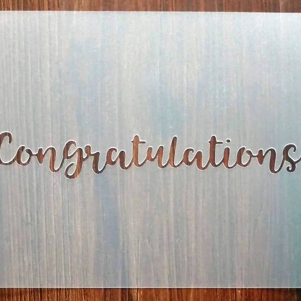 Congratulations! A5 Stencil Mask Reusable PP Sheet for Arts & Crafts, DIY