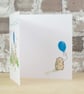 New Baby Card Animal Blue Balloon - Image 2