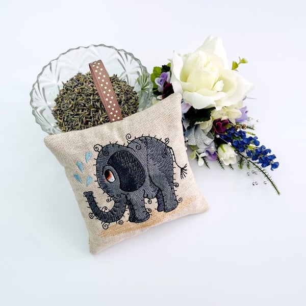 Raggy Elephant Linen Lavender Bag 