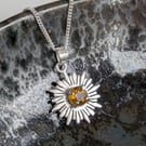 Sterling Silver Starburst GEMSTONE Pendant, Handmade Urban Jewellery