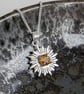 Sterling Silver Starburst GEMSTONE Pendant, Handmade Urban Jewellery