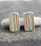Oblong fordite stud earrings - Image 3