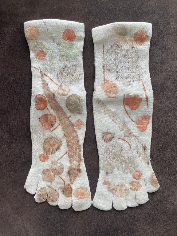 Botanical Printed Silk Socks