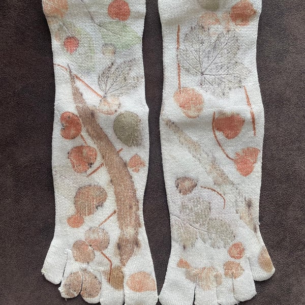 Botanical Printed Silk Socks