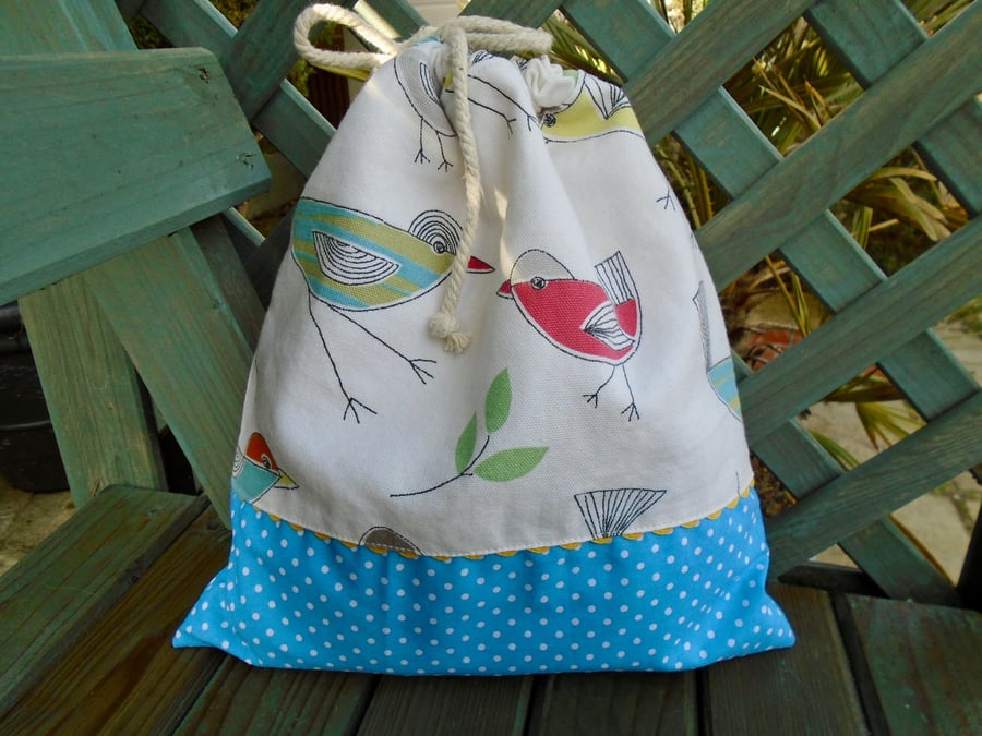 Cotton Drawstring Bag - Project Bag 