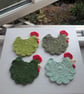 Crochet Chicken Coasters - All Greens  - Image 1