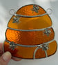Stained Glass Beehive Suncatcher - Handmade Window Decoration - Mini Bee Cluster - Image 3
