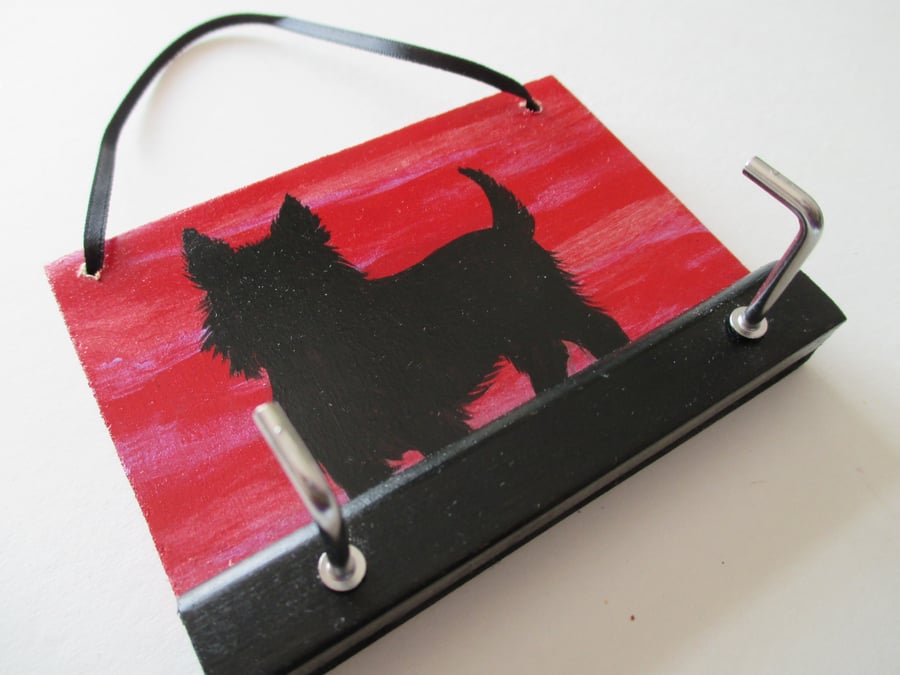 Key Rack Westie Dog Original Painted Key Holder 2 Hooks West Highland Terrier