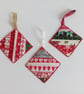 Christmas decorations, Handmade,  patchwork, tree decorations - Image 2