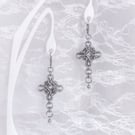Handcrafted Chainmaile Cross Spike Earrings: Stainless Steel Gothic