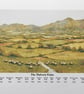 The Malvern Peaks . Annotated with hill names and heights. Large size .  - Image 2