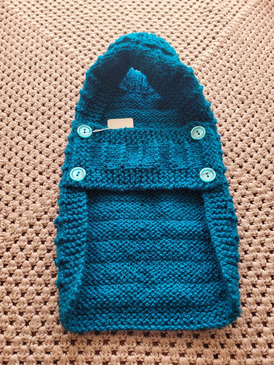 Dog coat.  Hand knitted . Jade. 