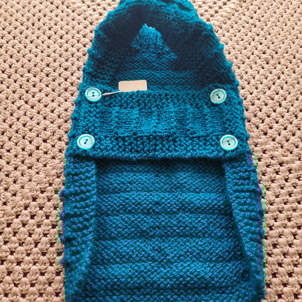 Dog coat.  Hand knitted . Sapphire 
