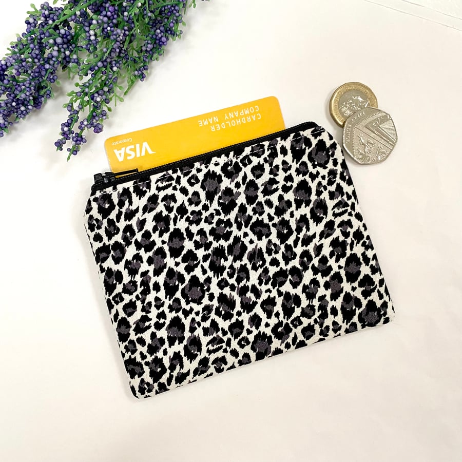 Coin Purse Card Wallet Money Pouch Animal Print Fabric 