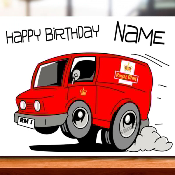 Personalised Postman Birthday Card, Royal Mail, work colleage, mum, dad, grandad