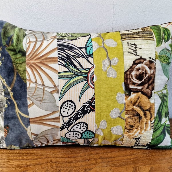 Handmade 40cm x 28cm patchwork cushion cover 