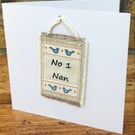 Nan birthday card & keepsake mini hanging gift, Number 1 Nan card