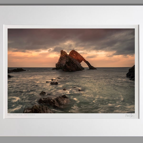 Bow Fiddle Rock Portknockie Scotland - A3 (50x40cm) Unframed Print