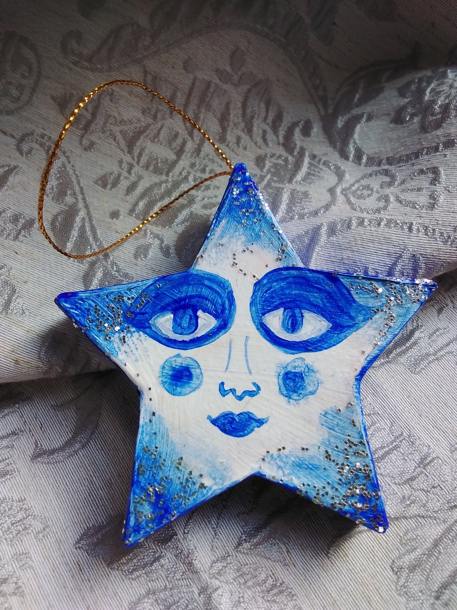 Star Decoration in Blue and White