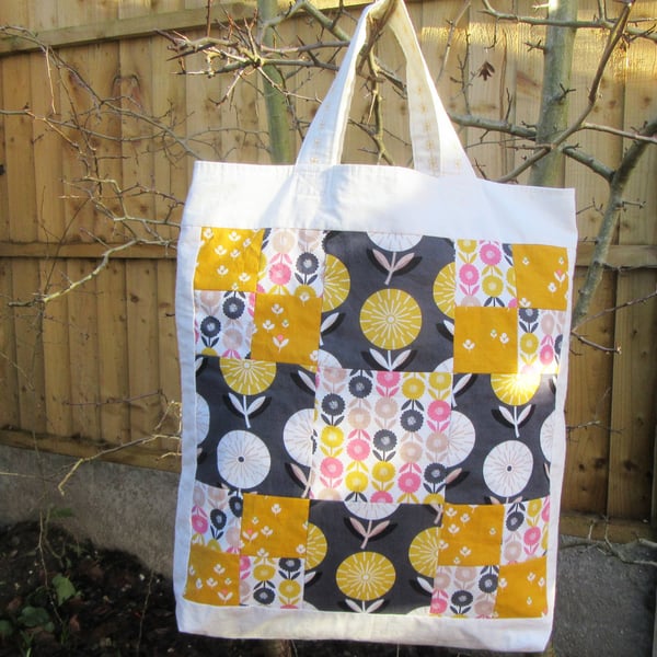 Patchwork Flowers Tote Bag