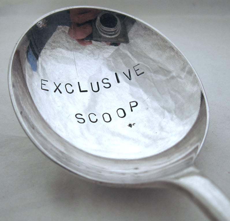 Exclusive Scoop spoon, handstamped vintage soup spoon