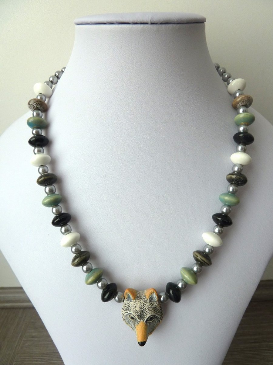 SALE wolf necklace
