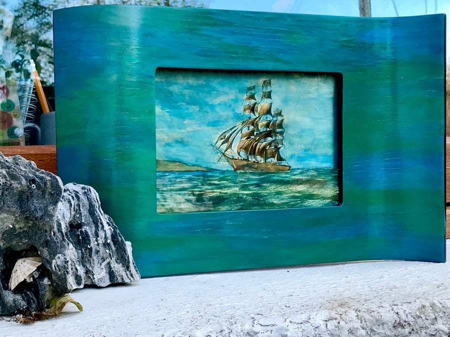 The Golden Voyage Presented in an upcycled ornate wooden frame by MonoUrban