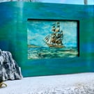 The Golden Voyage Presented in an upcycled ornate wooden frame by MonoUrban