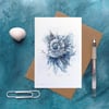 Blank greeting card notelet art card no.100 from the ammonites etching project
