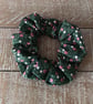 Green floral scrunchie 