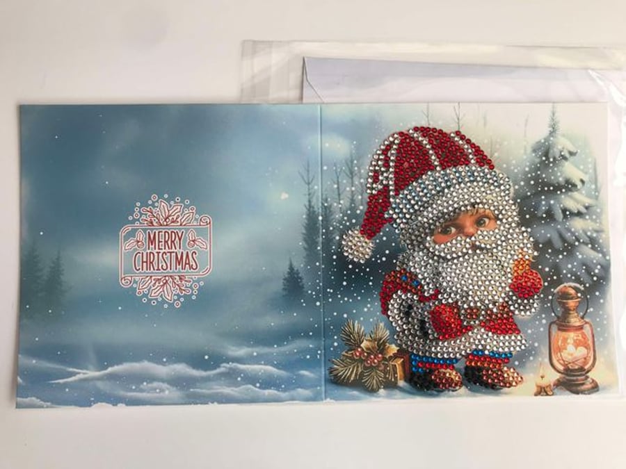  Diamond Art Christmas Card SANTA