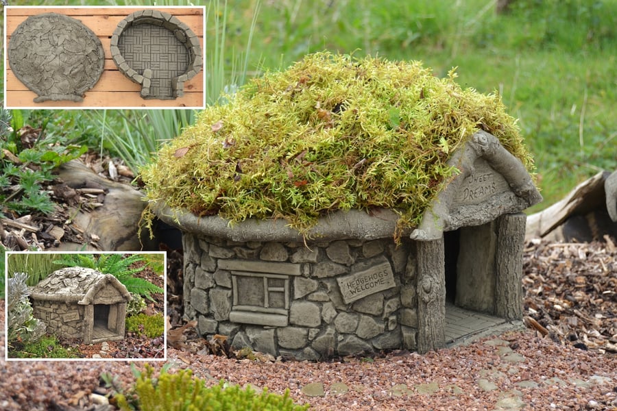 Hedgehog House Wildlife House Fairy House Stone Garden Ornament