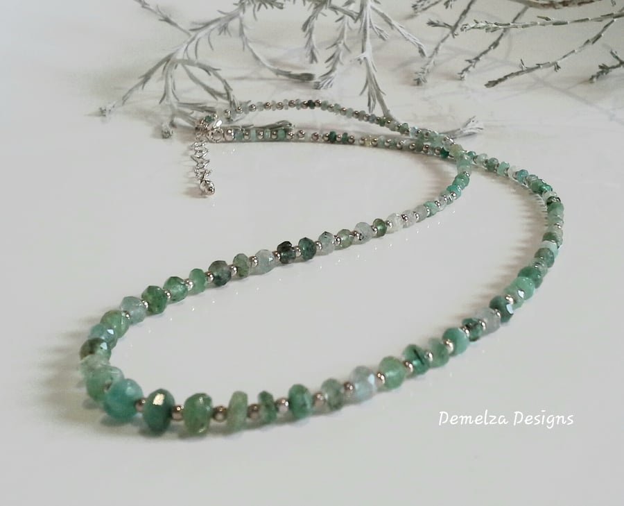 Emerald Sterling Silver Necklace