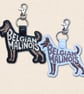 Belgian Malinois Keyring - Dog Silhouette Word Art Accessory