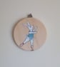 Ballerina Bunny Hanging Decoration Hand Painted Ballet Dancer Rabbit - Image 1