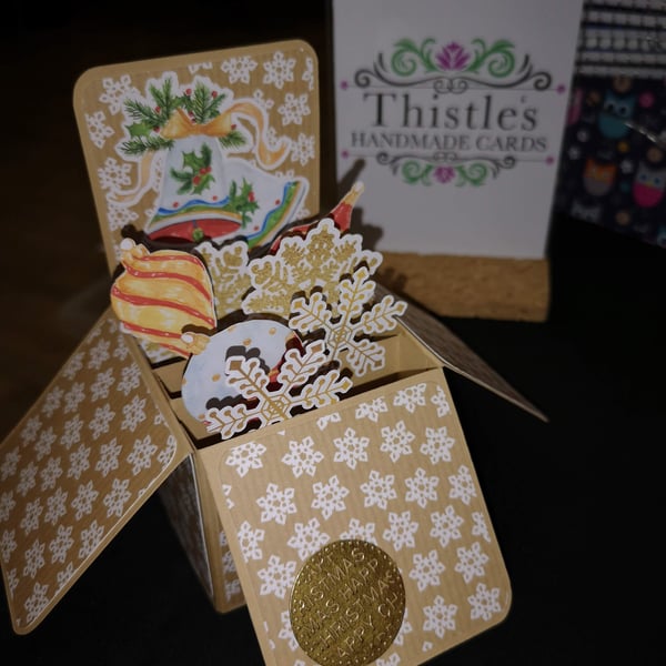 Christmas Baubles & Snowflakes Box Card - can be personalised