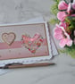 For You Card Love Heart Gems Pink Gold Flowers Luxury Handmade Card - Image 1