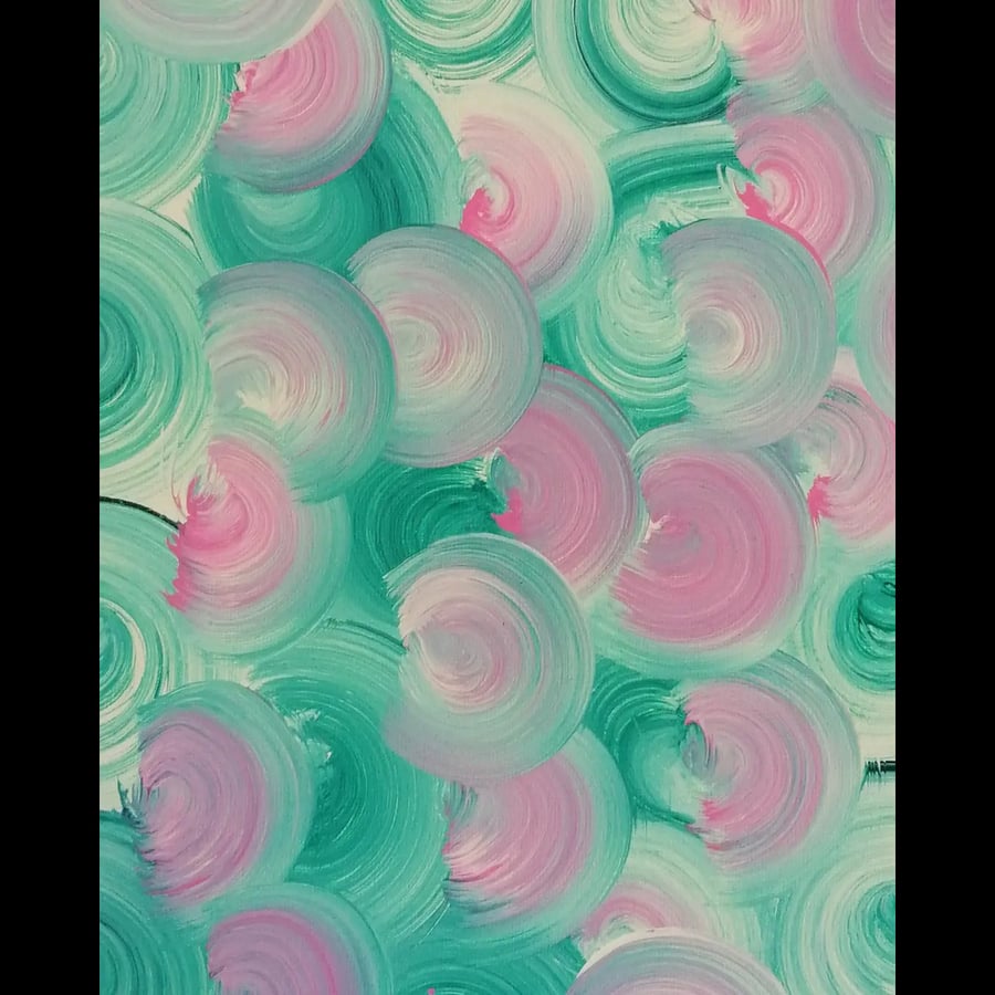 Watermelon Swirls (Original Acrylic Painting) 