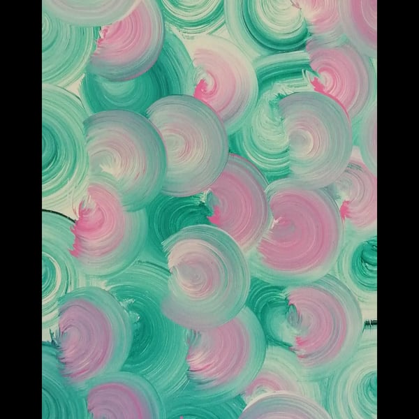 Watermelon Swirls (Acrylic Painting) 